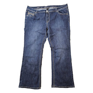 Lane Bryant Womens Straight Fit Bootcut Jeans Embellished Short 24 Short
